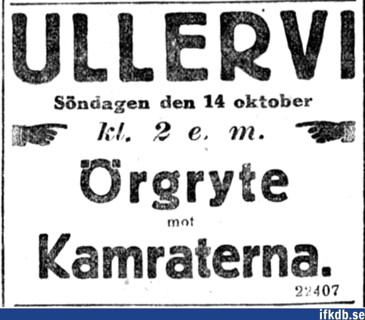 1917-10-14: IFK GÃ¶teborg â€“ Ã–rgryte IS 1â€“2