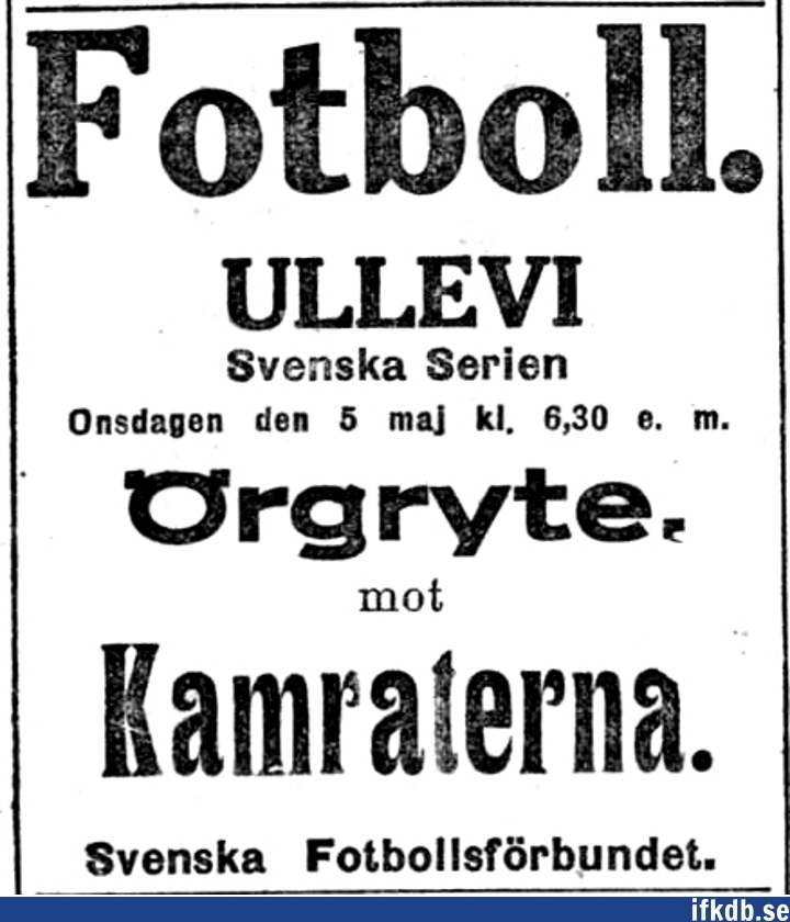 1920-05-05: IFK GÃ¶teborg â€“ Ã–rgryte IS 0â€“0