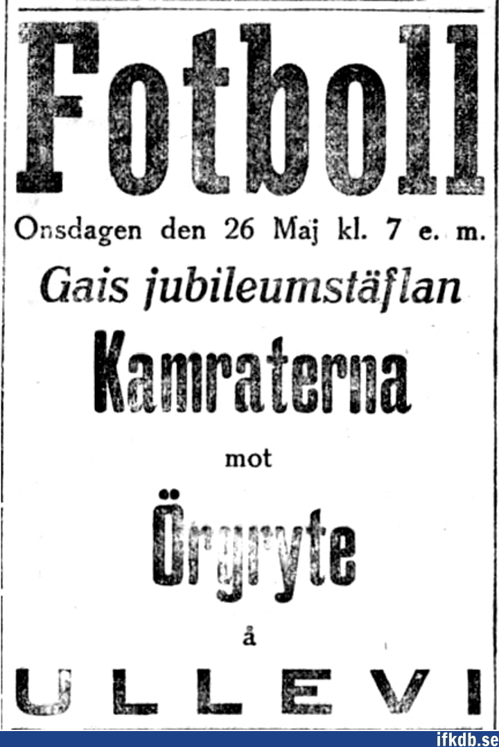 1920-05-26: IFK GÃ¶teborg â€“ Ã–rgryte IS 0â€“1