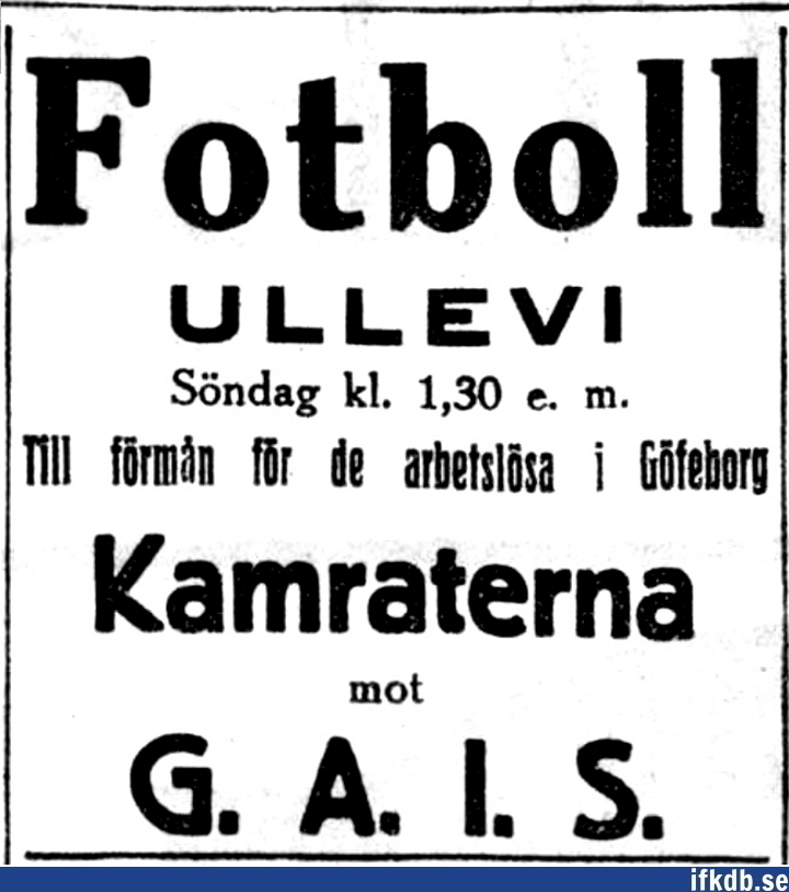 1921-10-09: IFK GÃ¶teborg â€“ GAIS 2â€“1