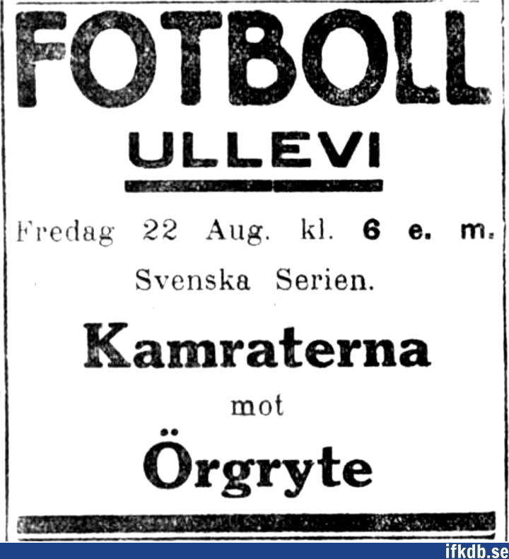 1924-08-22: IFK GÃ¶teborg â€“ Ã–rgryte IS 2â€“2