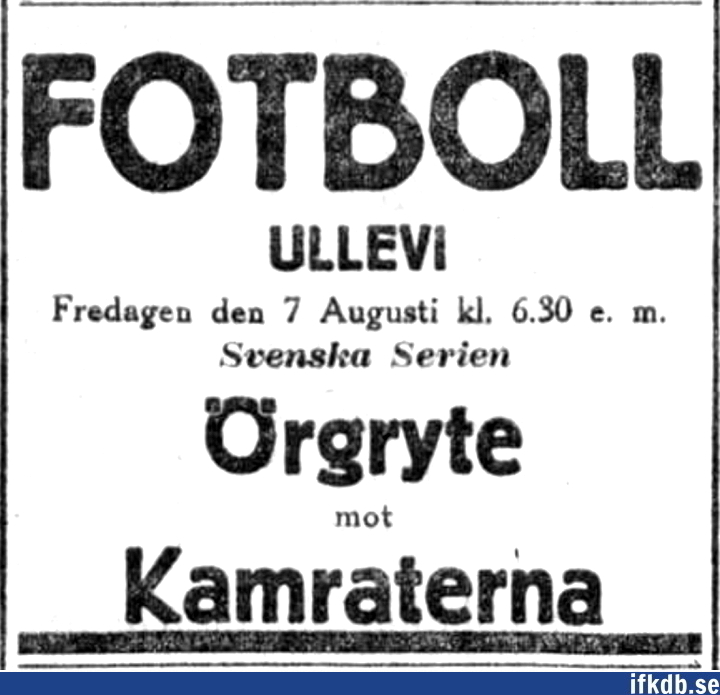 1925-08-07: IFK GÃ¶teborg â€“ Ã–rgryte IS 4â€“3