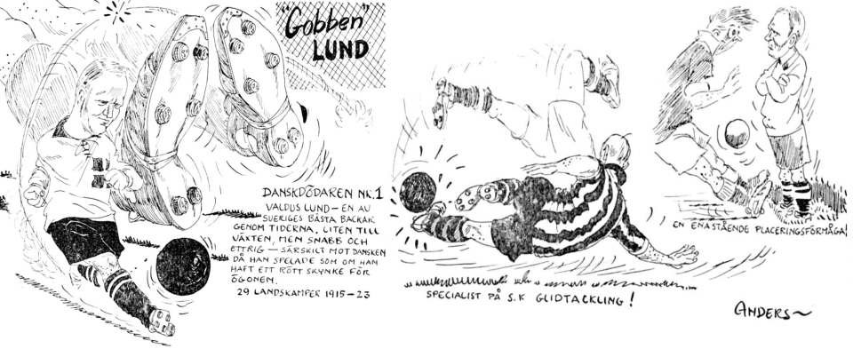 Om Valdus "Gobben" Lund, av signaturen "Anders", 1954.