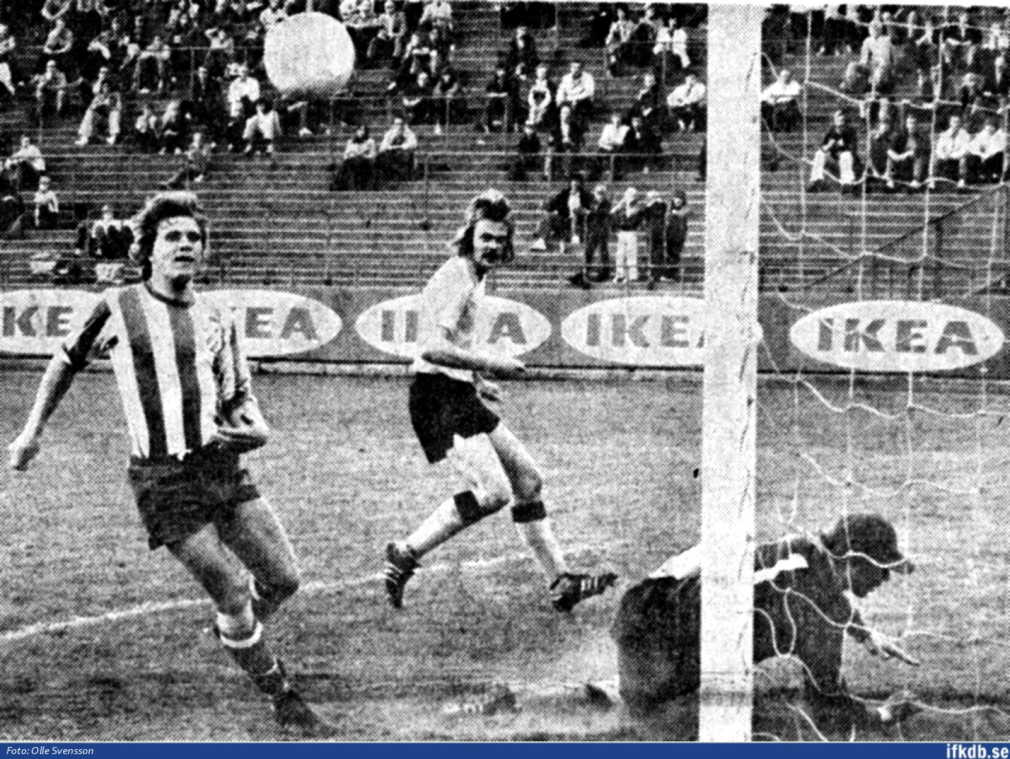 "Stefan Andersson gav IFK Göteborg ledningen med 2–0. Han hade en lätt uppgift på Erik Nilssons snygga inlägg. Målvakten i Grimsås, Alf Karlsson, är utan chans." (Göteborgsposten, 1973-05-30).