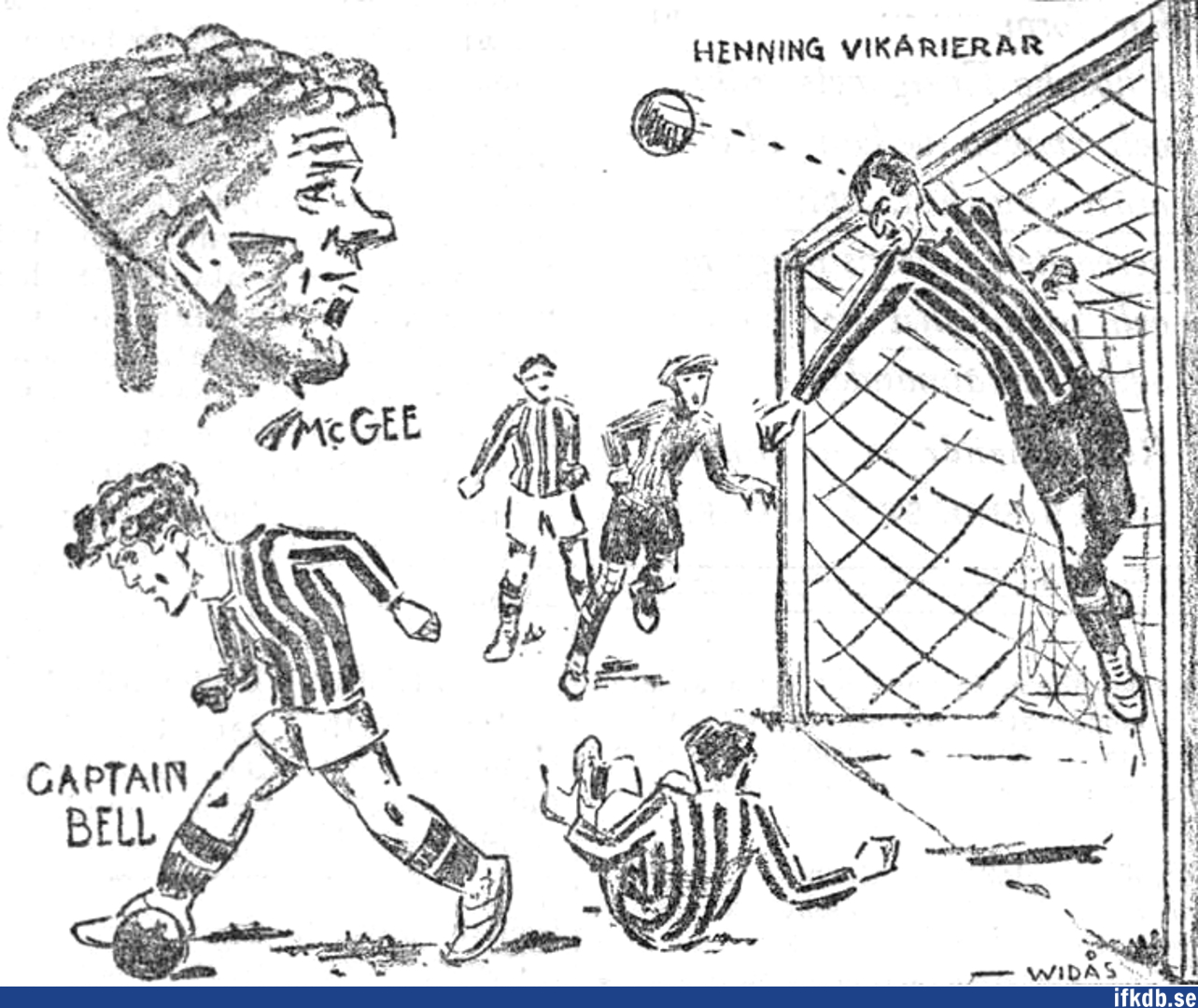 Henning Svensson räddar på målvakten när Anders Rydberg är överspelad.