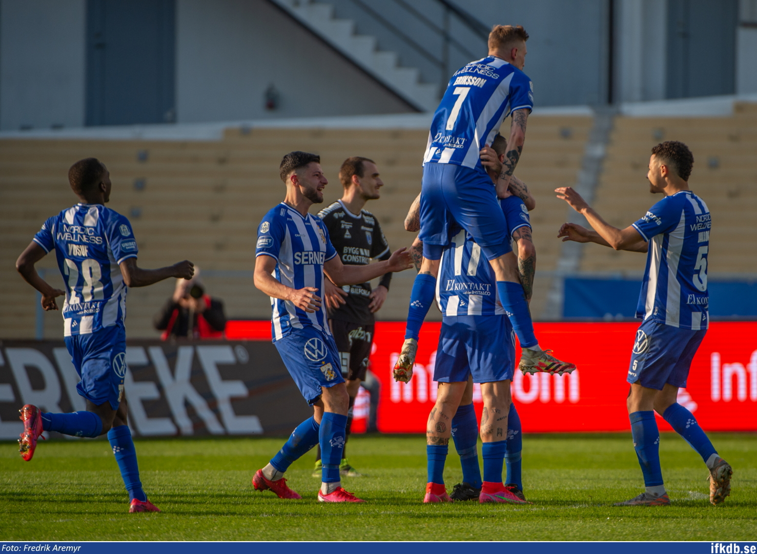 Alhassan Yusuf (28), Kevin Yakob, Sebastian Eriksson (7), Marek Hamšík (17) och Alexander Jallow (5) i samband med hemmamatchen mot IK Sirius 2021.