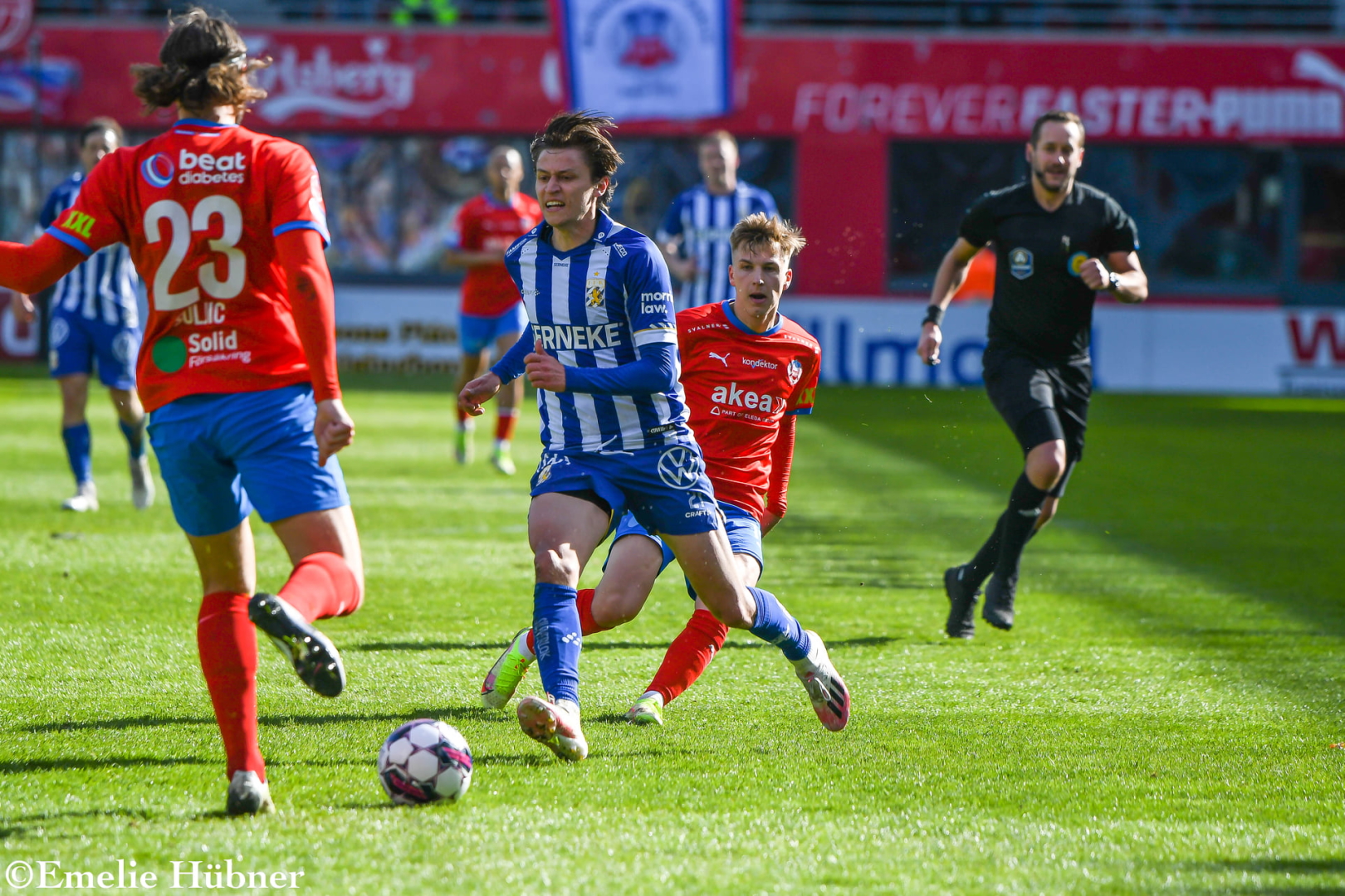 Simon Thern i samband med bortamatchen mot Helsingborgs IF 2022.