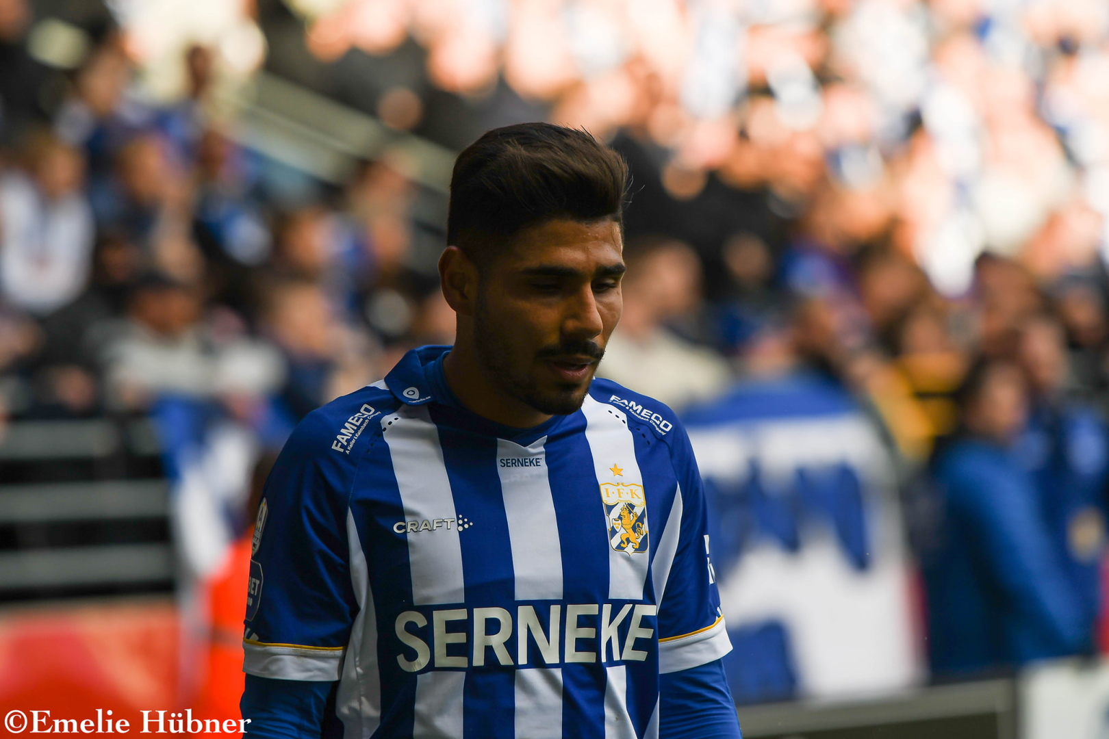 Hosam Aiesh i samband med bortamatchen mot Helsingborgs IF 2022.