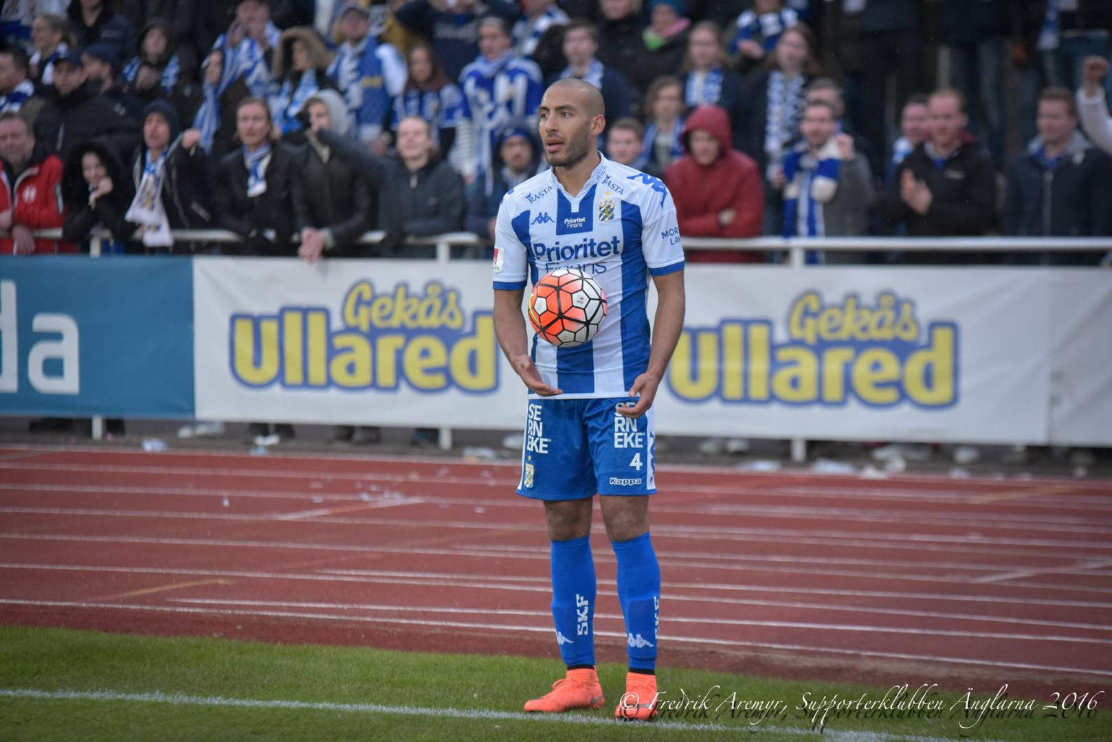 Haitam Aleesami i samband med bortamatchen mot Falkenbergs FF 2016.