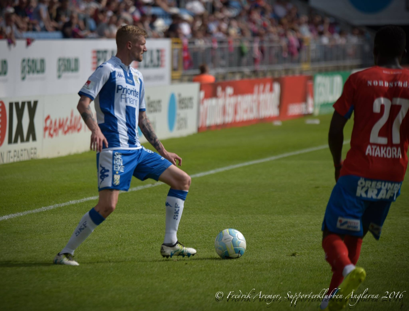 Sebastian Eriksson i samband med bortamatchen mot Helsingborg 2016.