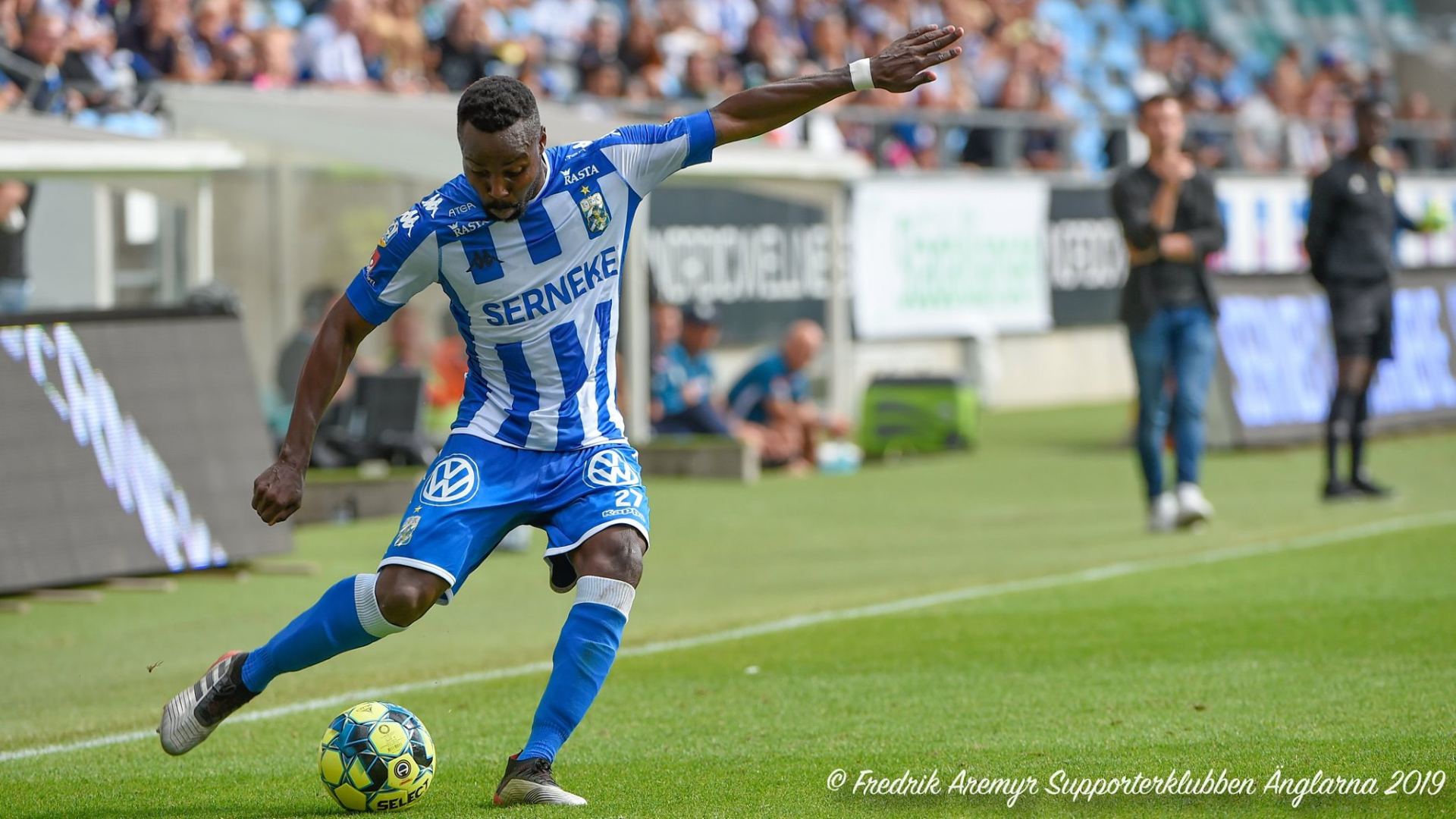 Nzuzi Toki i samband med hemmamatchen mot AFC 2019.