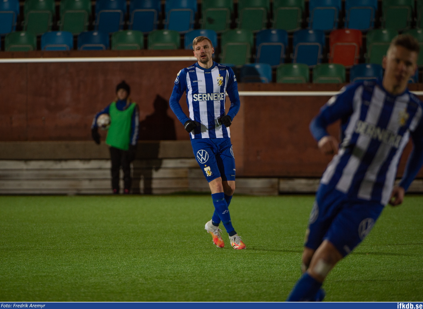 Sebastian Eriksson i samband med träningsmatchen mot Landskrona BoIS 2021.