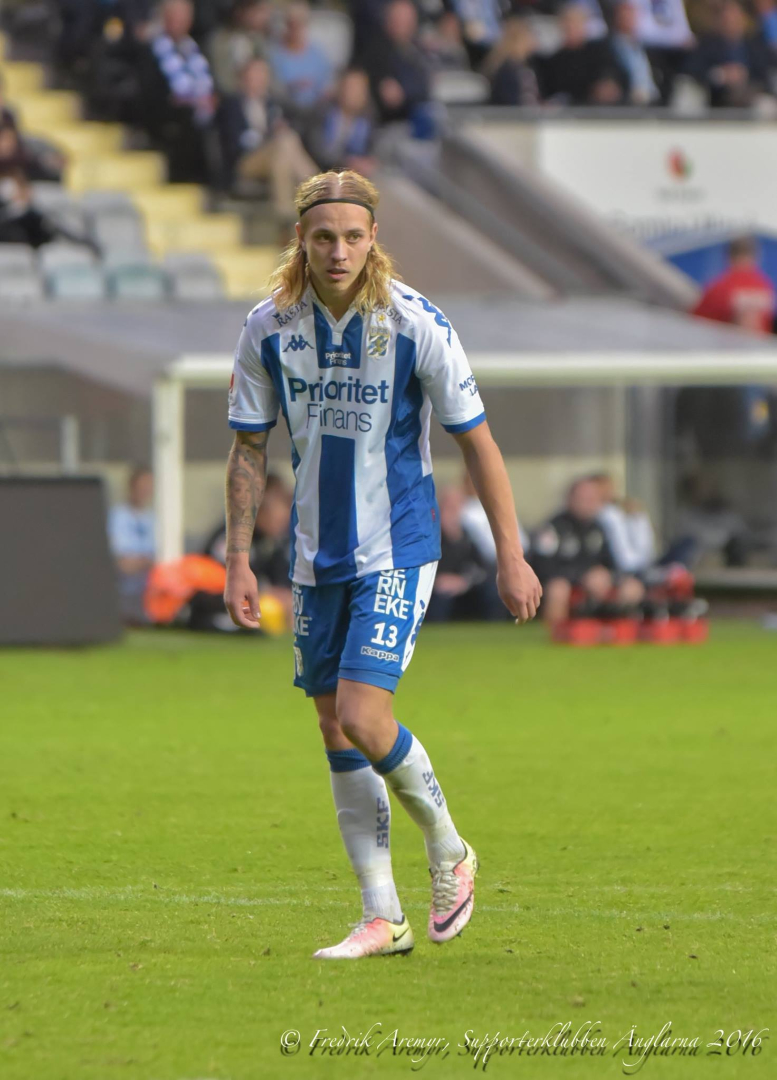 Elías Már Ómarsson i samband med hemmamatchen mot Helsingborg 2016