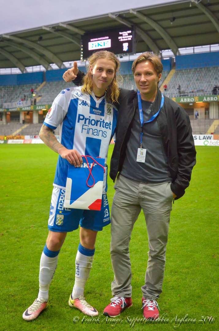 Elías Már Ómarsson i samband med hemmamatchen mot Helsingborg 2016