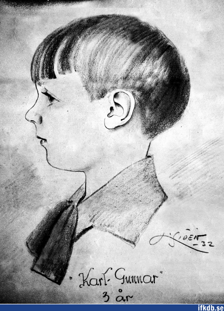 Porträtt av Gunnar "Säffle" Andersson som 3-åring.