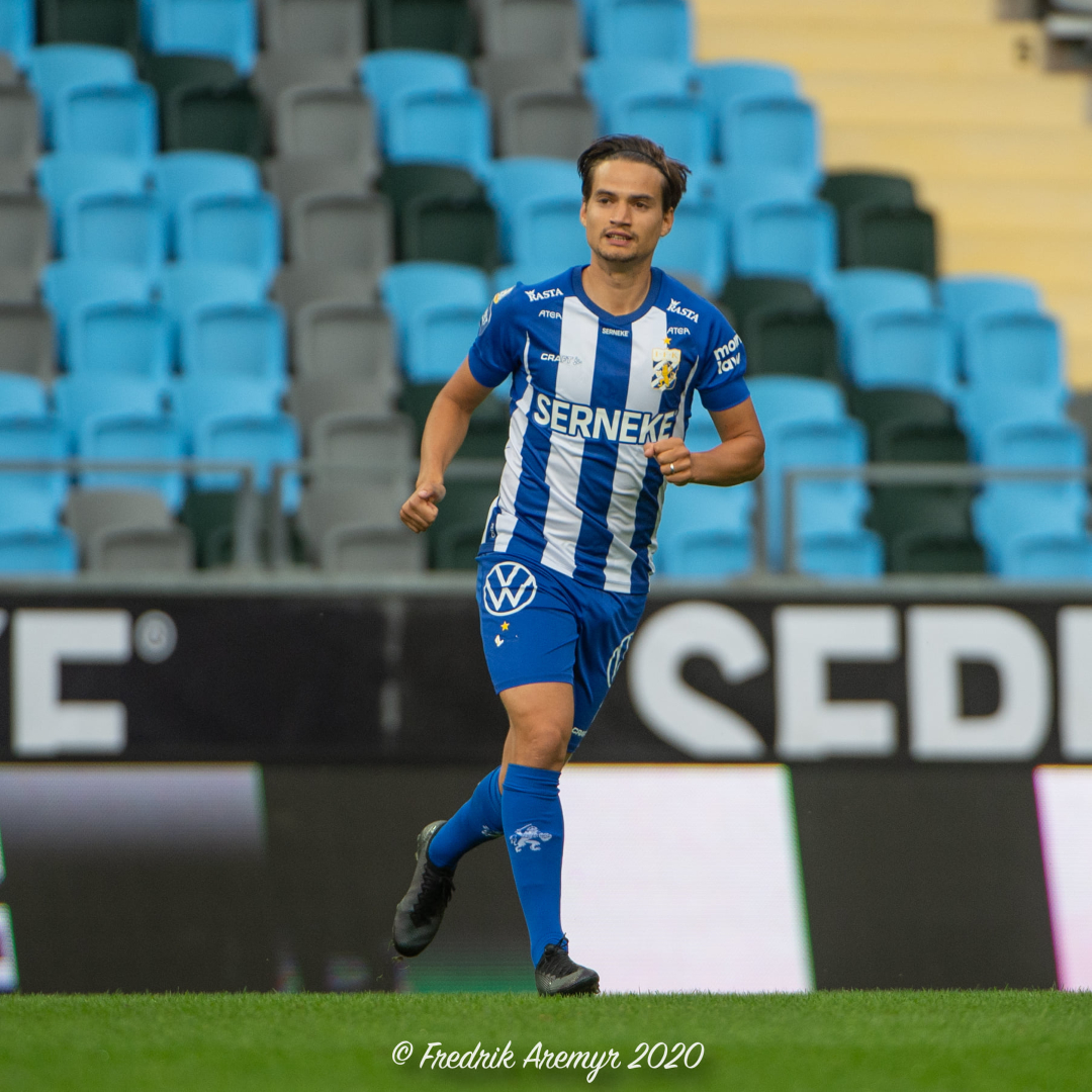 Amin Affane i samband med hemmamatchen mot Malmö FF 2020.