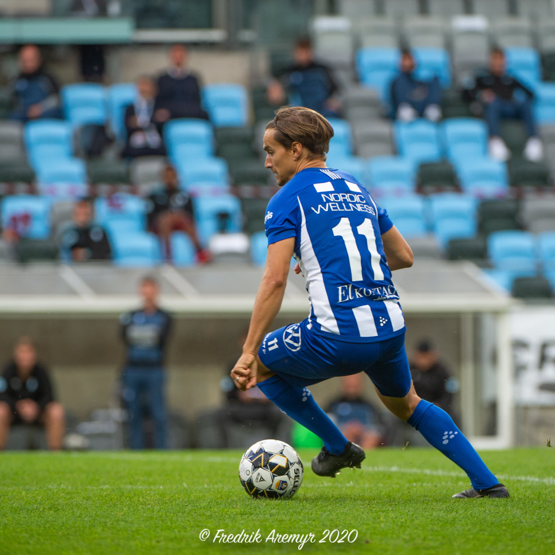 Amin Affane i samband med hemmamatchen mot Malmö FF 2020.