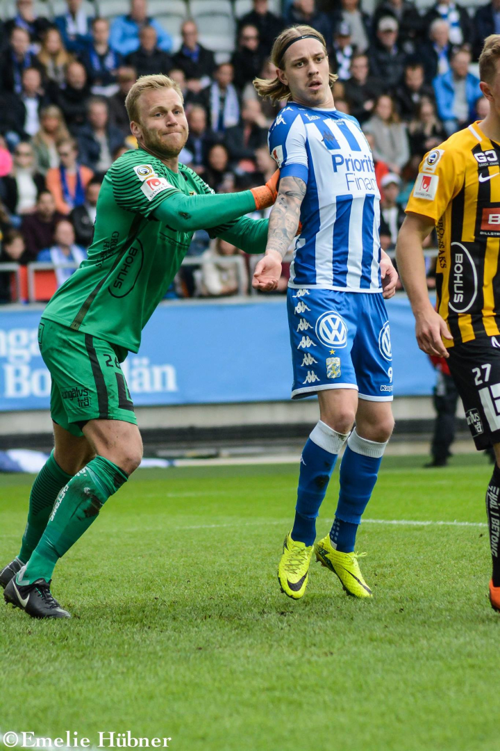 Elías Már Ómarsson i samband med hemmamatchen mot BK Häcken 2018.