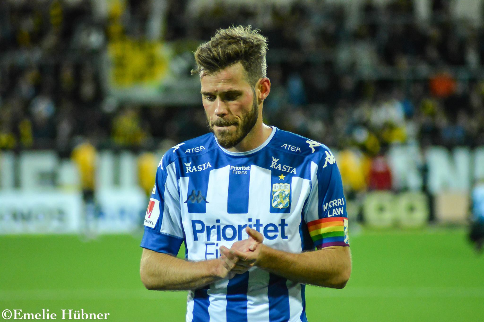 Emil Salomonsson i samband med bortamatchen mot BK Häcken 2018.