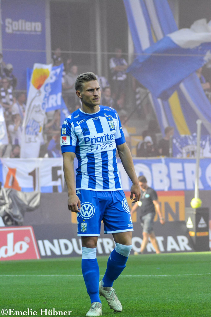 Carl Starfelt i samband med hemmamatchen mot Djurgårdens IF 2018.