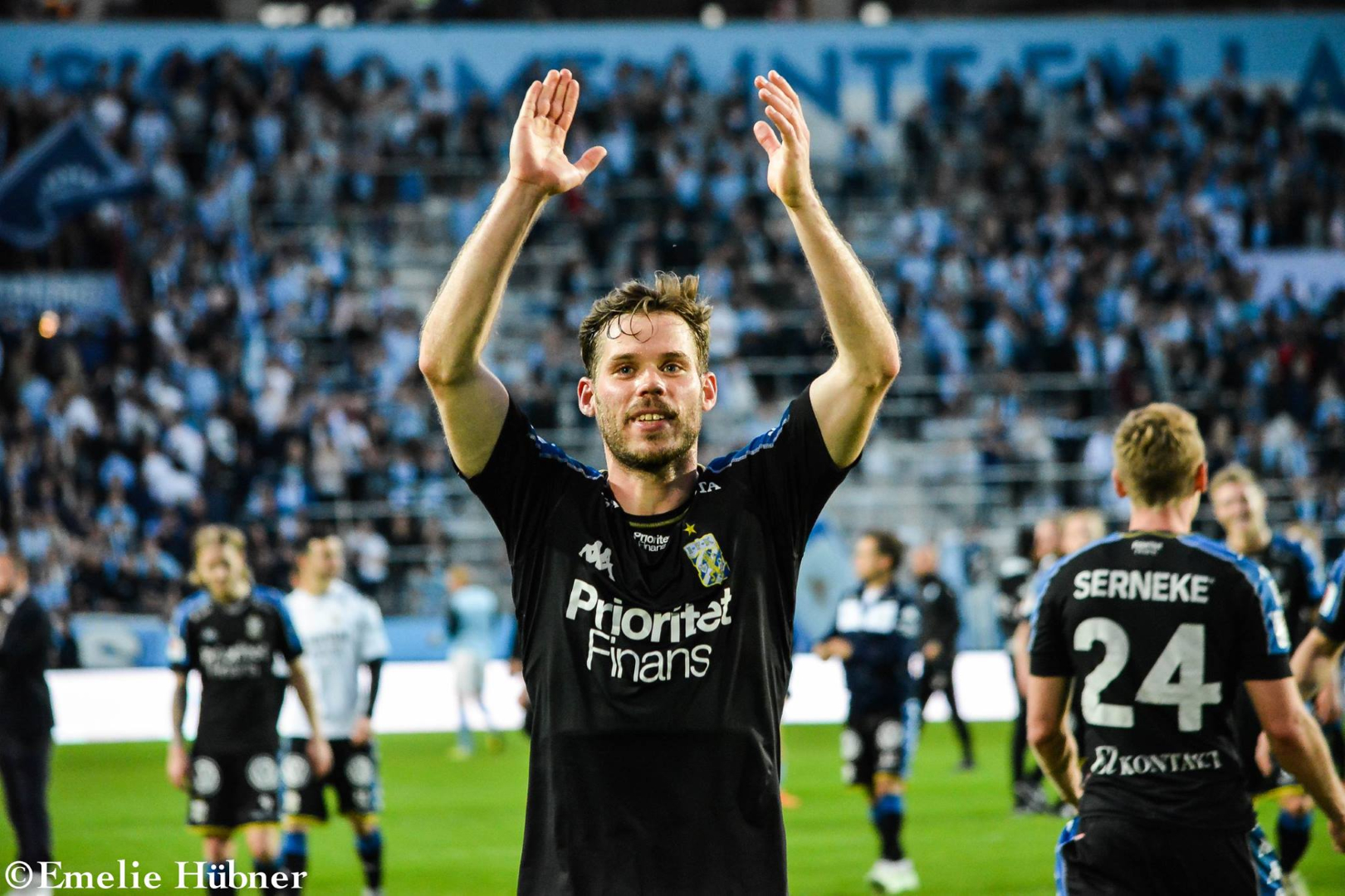 Emil Salomonsson i samband med bortamatchen mot Malmö FF 2018.