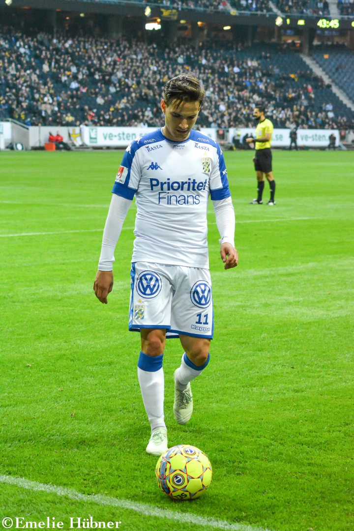 Amin Affane i samband med bortamatchen mot AIK 2018.