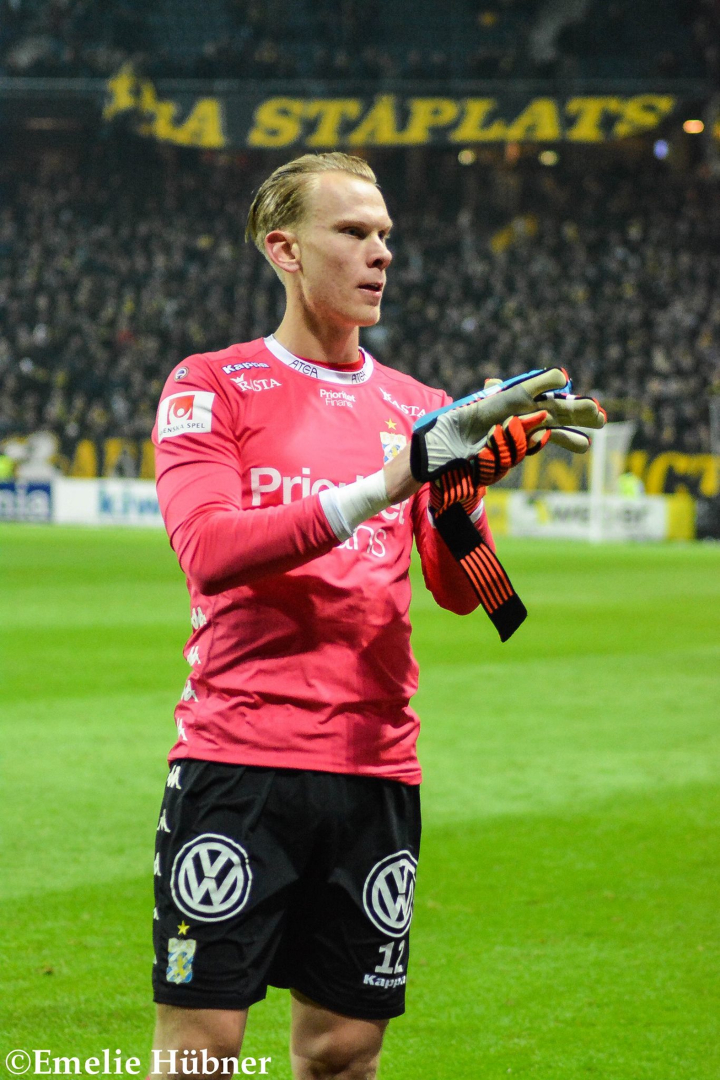 Pontus Dahlberg i samband med bortamatchen mot AIK 2017.