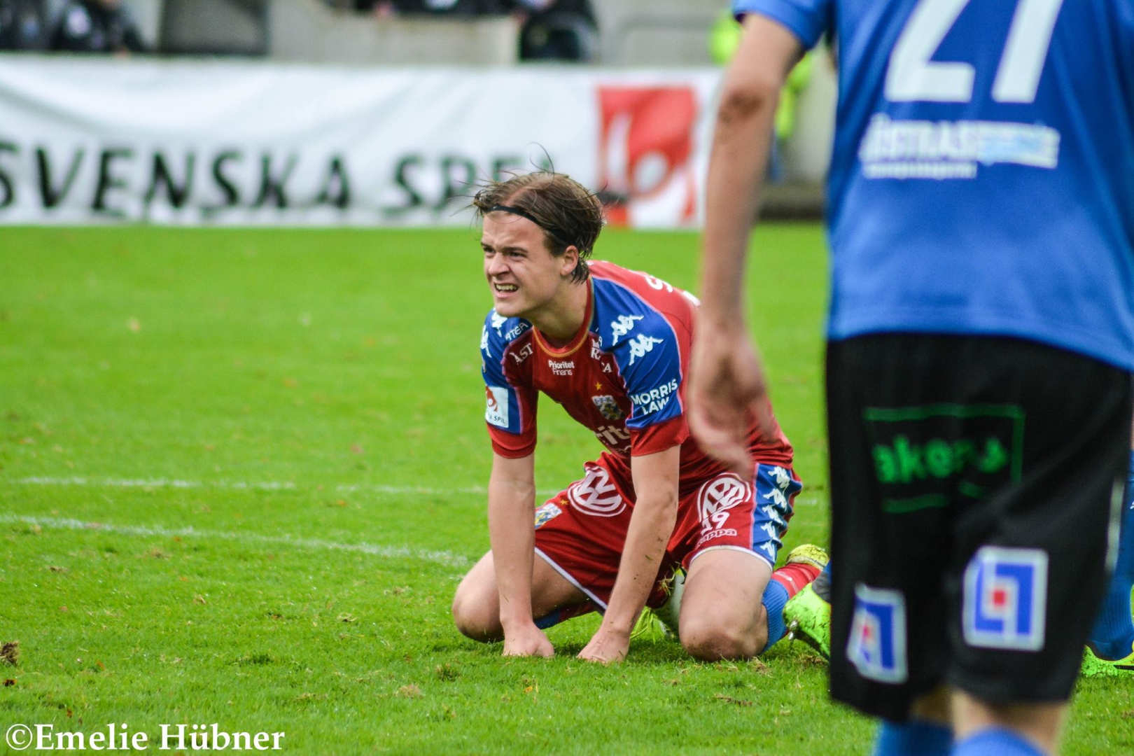 August Erlingmark i samband med bortamatchen mot Halmstads BK 2017.