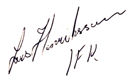 Lars Henriksson, signatur