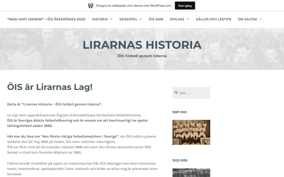 Skärmbild från Lirarnas historia