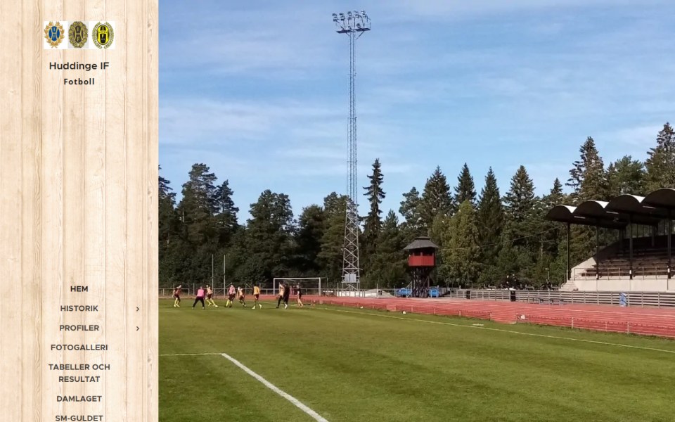 Skärmbild från Huddinge IF