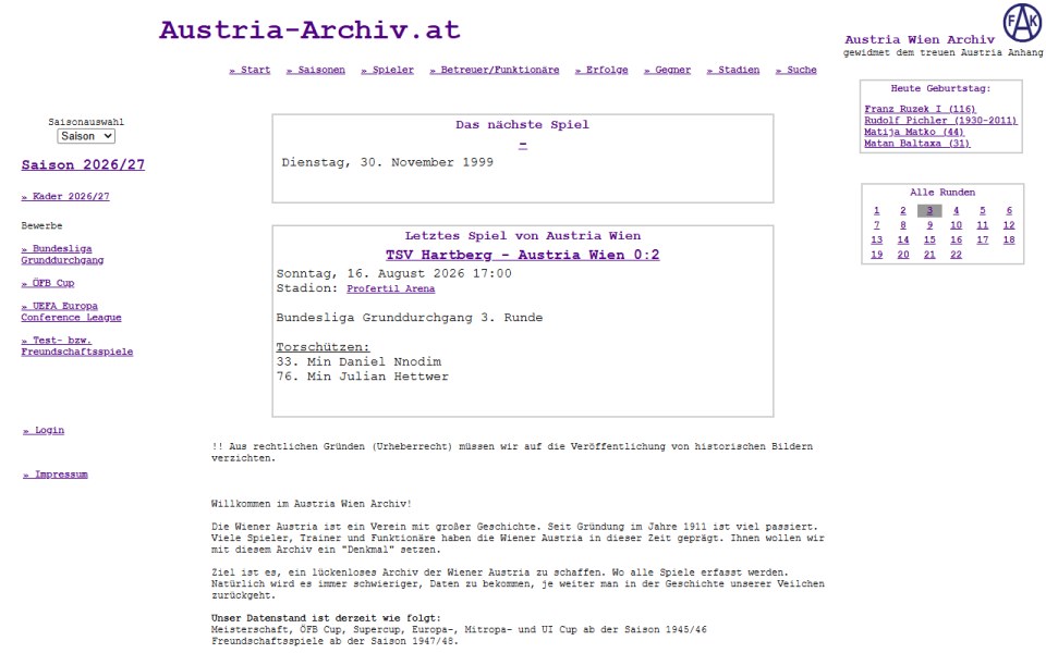 Skärmbild från Austria-Archiv.at