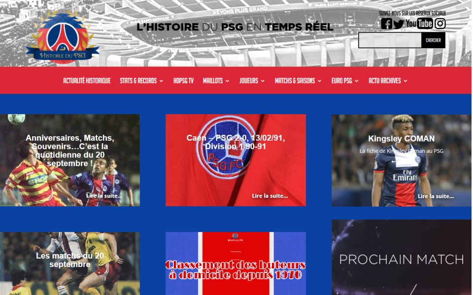 Skärmbild från Histoire du PSG